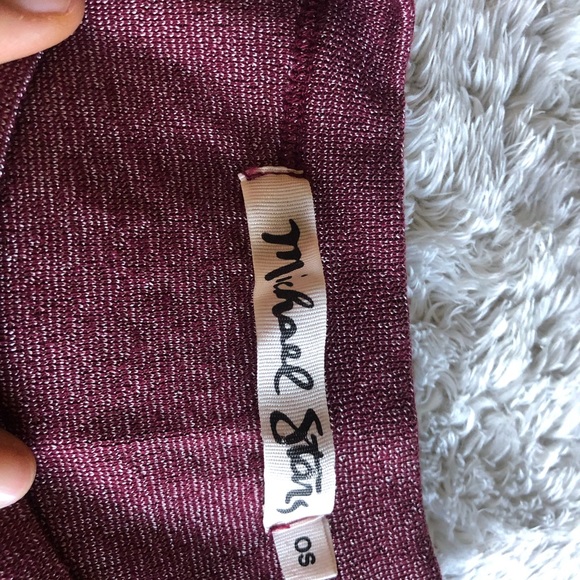 Michael Stars 3/4 length shiny red tee - Picture 3 of 3